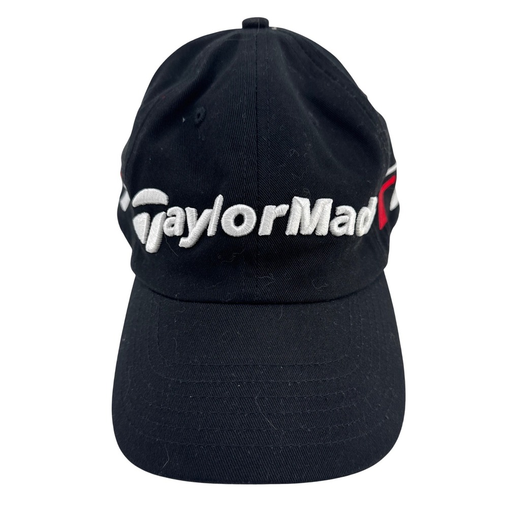 TaylorMade Golf Hat Black r7 Series Embroidered Adjustable Strap Mens OSFA